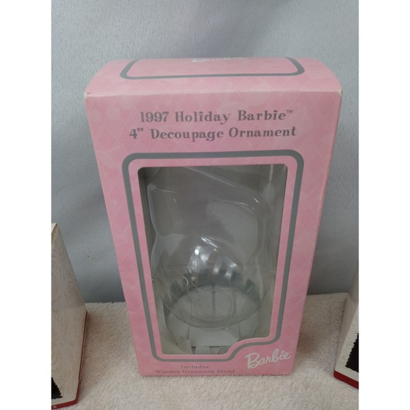 Lot of 3 Vintage Barbie Holiday Ornaments Hallmark Keepsake 1995 1996 1997 w/Box - Picture 7 of 14